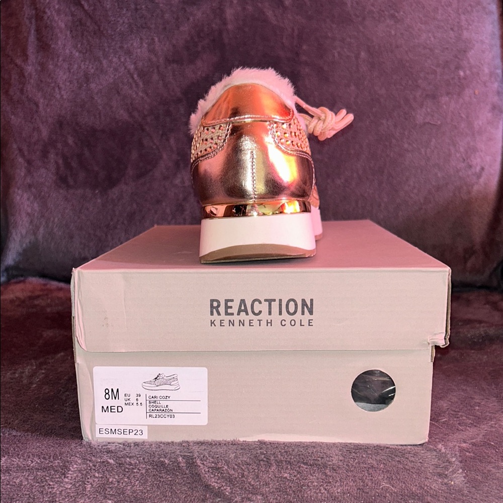 Kenneth Cole Reaction Women's Pink and Gold Sneakers - Beautiful - Picture 3 of 6